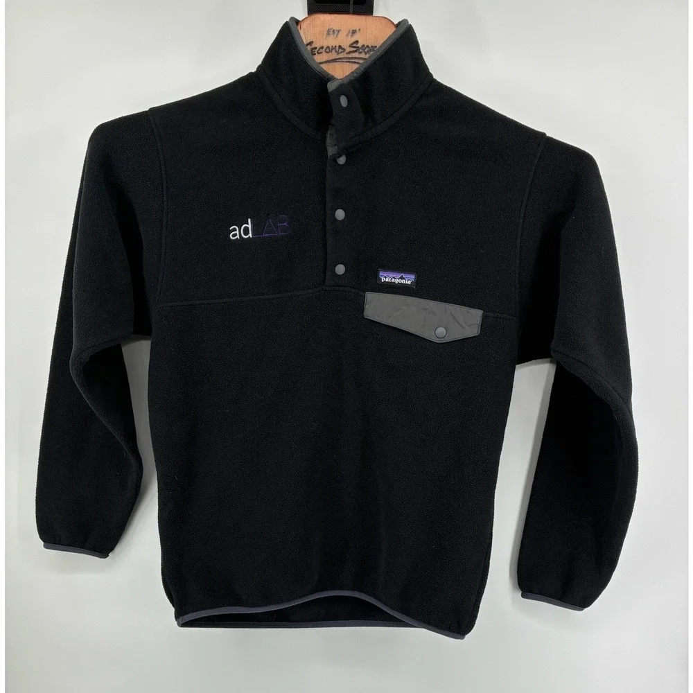 Patagonia Mens Synchilla Snap-T Fleece Pullover Black TCU Journalism Small